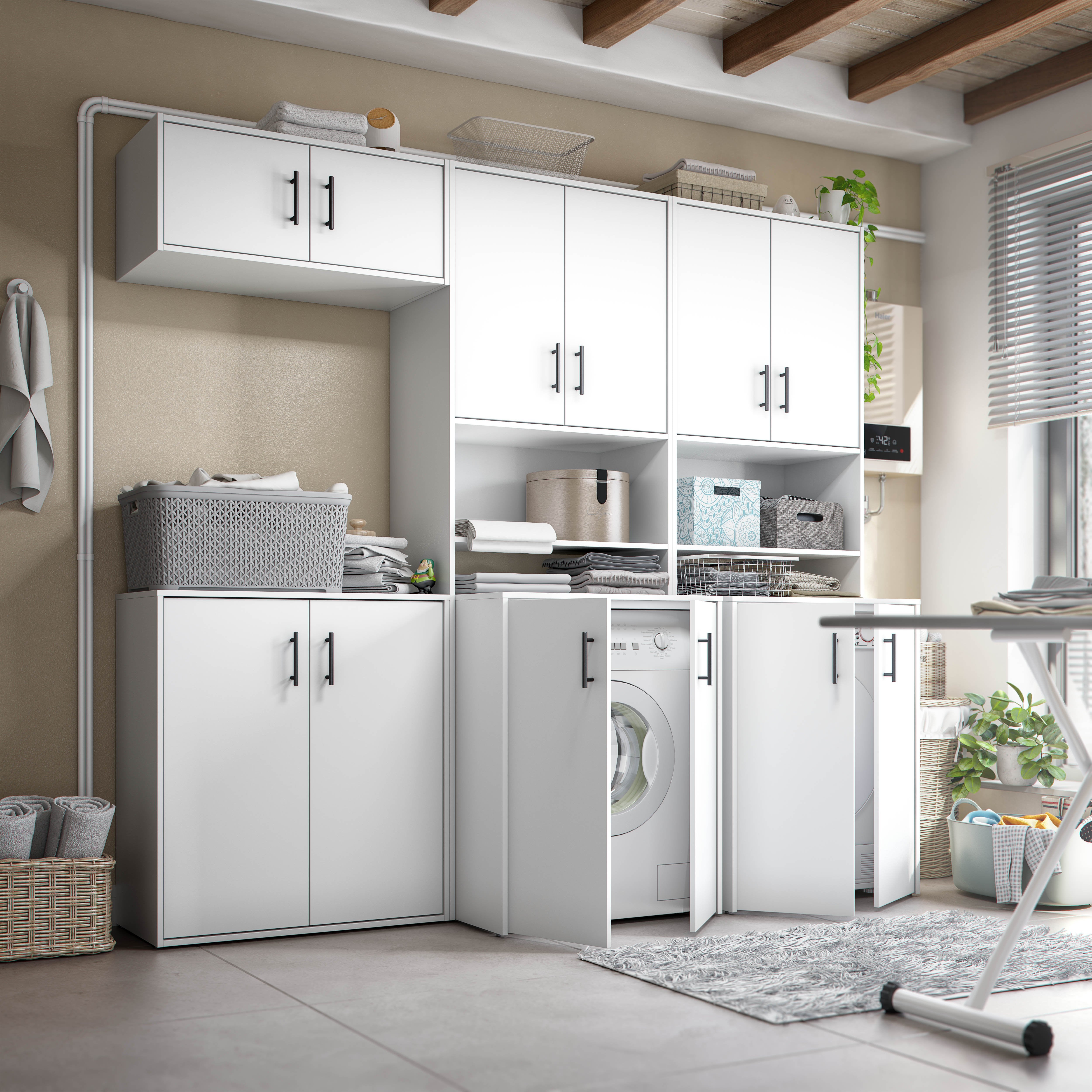 Senorbi, Armadio Multiuso 2 Ante un Ripiano, 40x88h cm Bianco