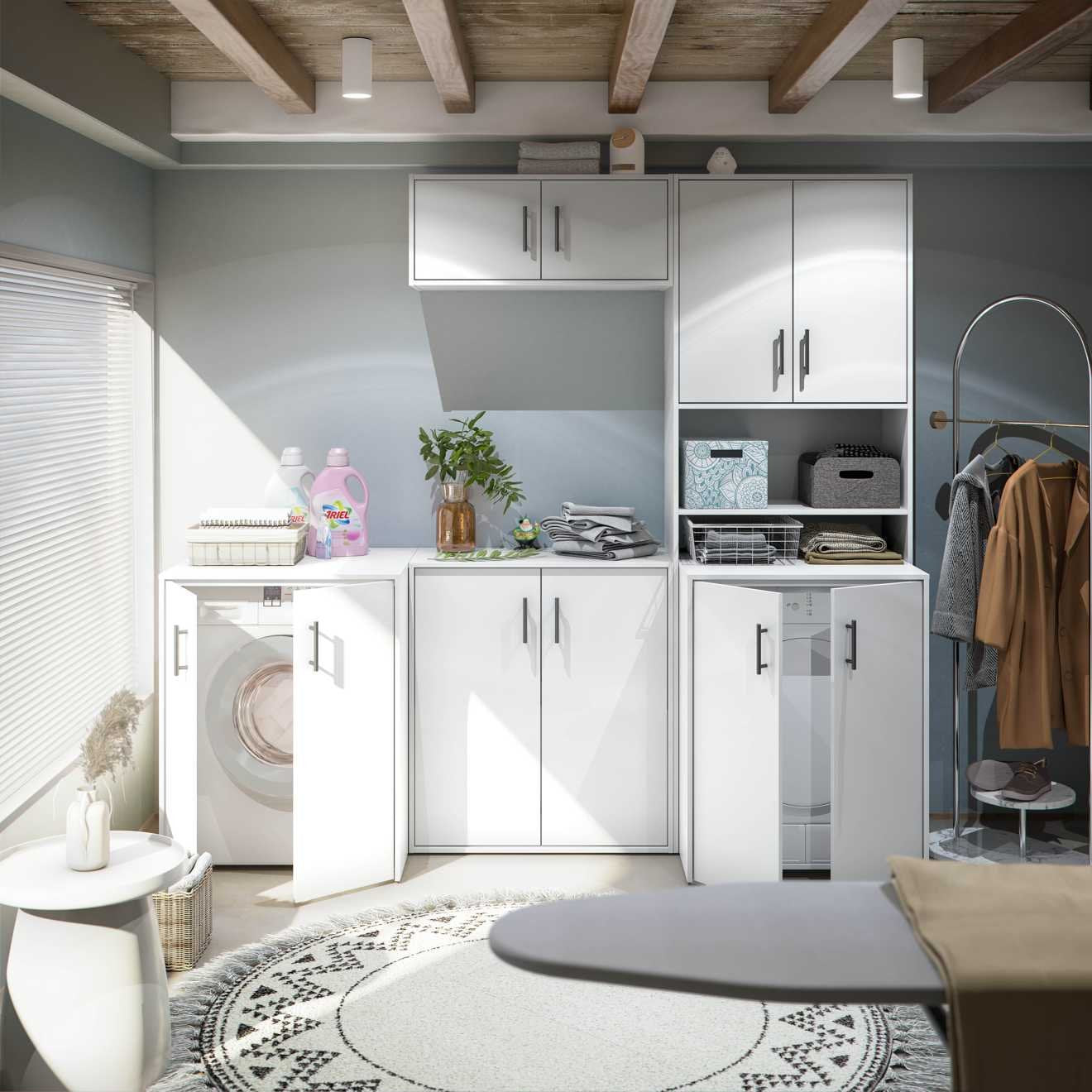 Senorbi, Armadio Multiuso 2 Ante un Ripiano, 40x88h cm Bianco