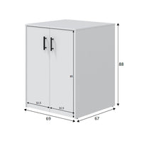 Montoro, Armadio Multiuso 2 Ante Apertura Battente, 67x88h cm Bianco