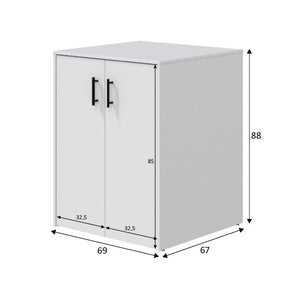 Montoro, Armadio Multiuso 2 Ante Apertura Battente, 67x88h cm Bianco