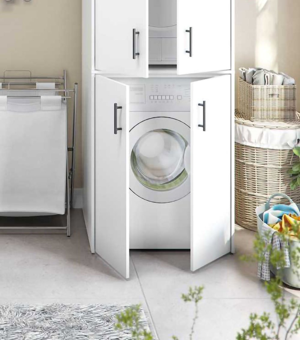 Montoro, Armadio Multiuso 2 Ante Apertura Battente, 67x88h cm Bianco