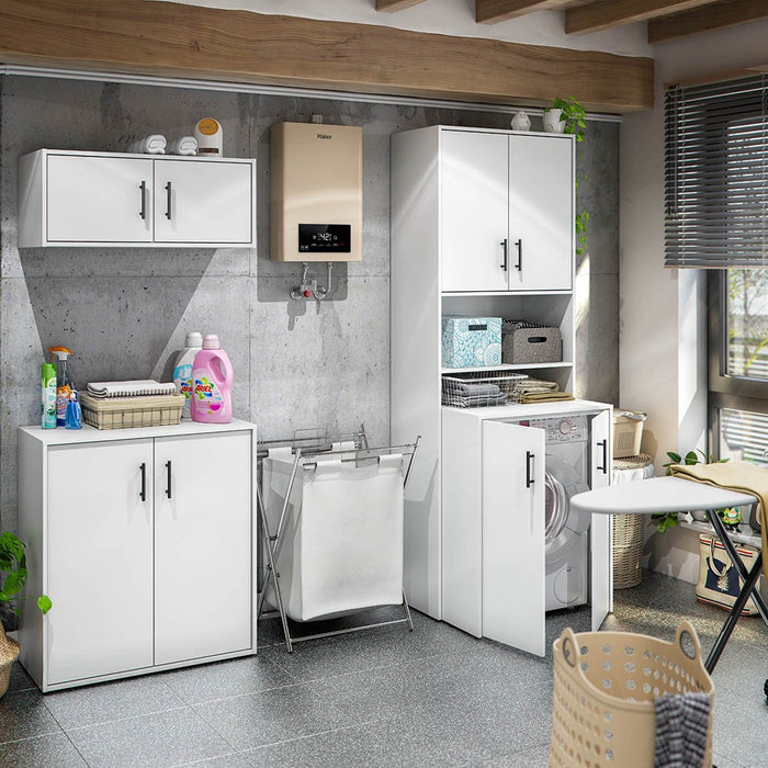 Vergemoli, Armadio Multiuso 2 Ante un Ripiano, 40x34h cm Bianco