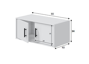 Vergemoli, Armadio Multiuso 2 Ante un Ripiano, 40x34h cm Bianco