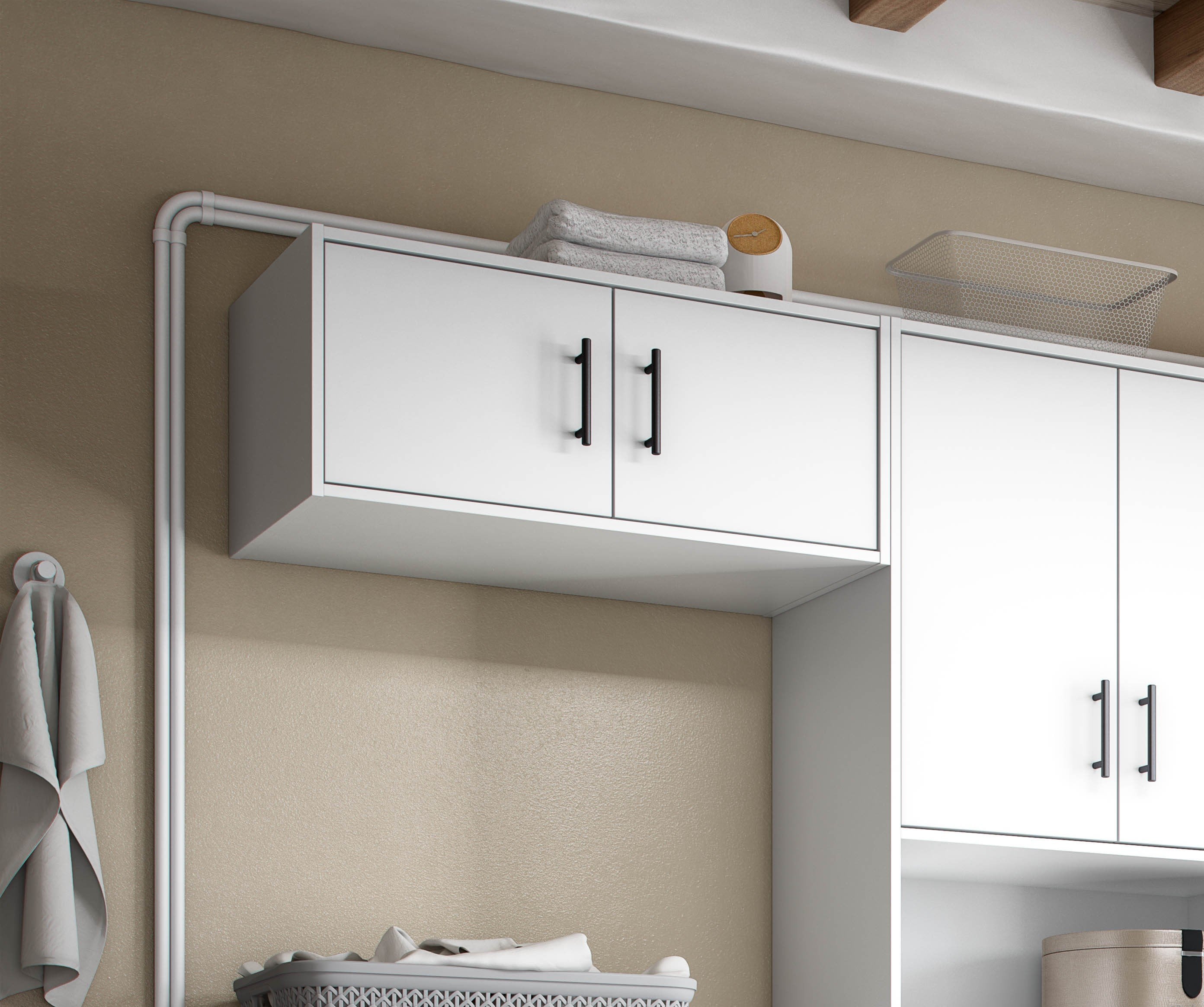 Vergemoli, Armadio Multiuso 2 Ante un Ripiano, 40x34h cm Bianco