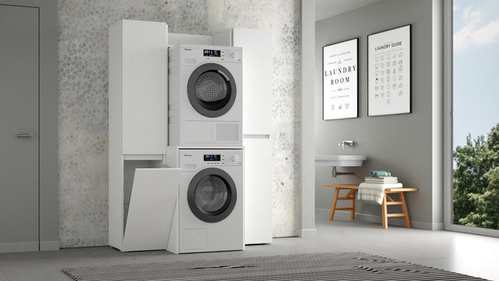 Tricyrtis, Armadio Multiuso Grande 3 Ripiani Made in Italy, 58.00x195.00h cm Bianco