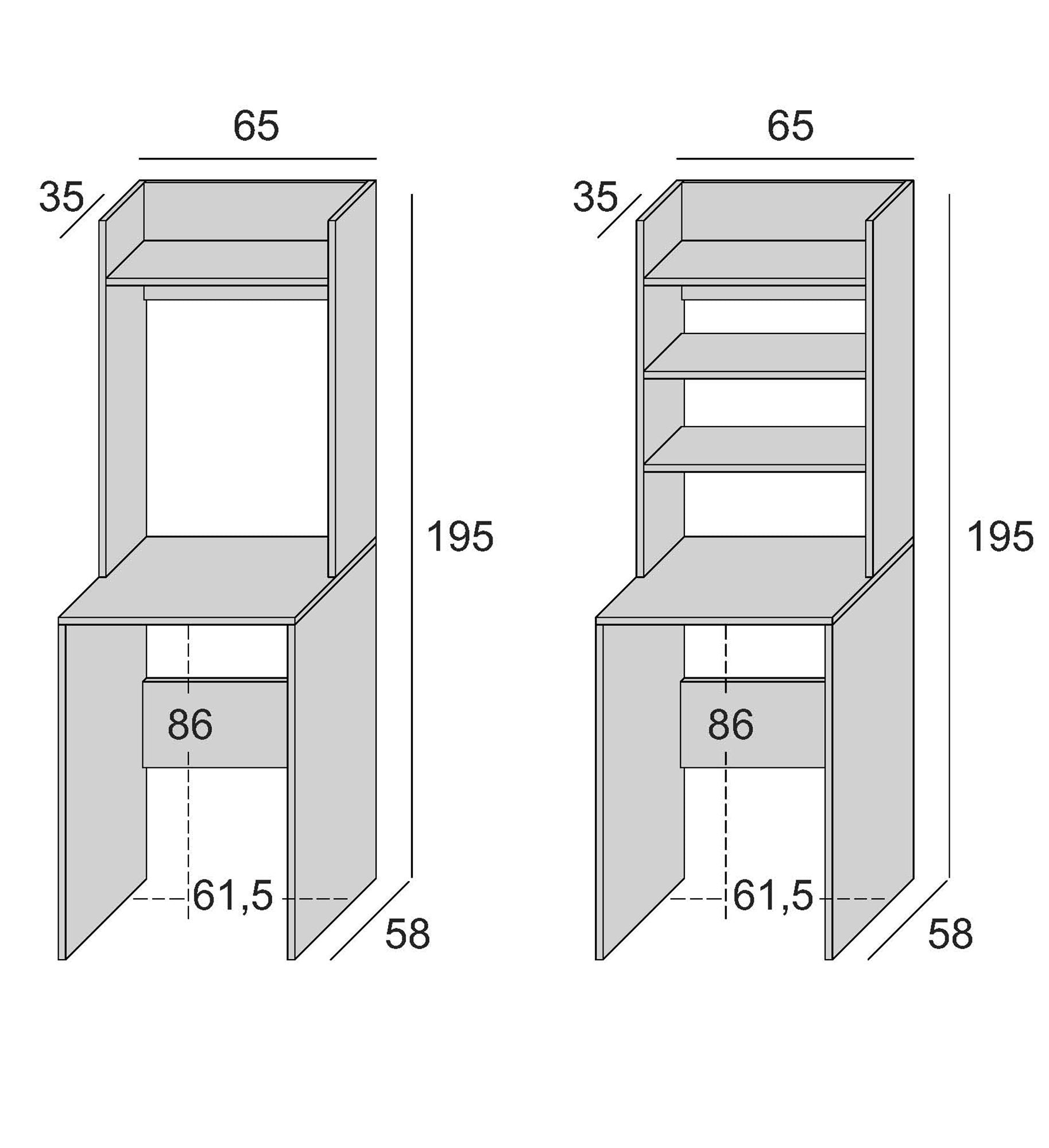 Tricyrtis, Armadio Multiuso Grande 3 Ripiani Made in Italy, 58.00x195.00h cm Bianco