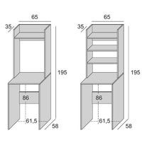 Tricyrtis, Armadio Multiuso Grande 3 Ripiani Made in Italy, 58.00x195.00h cm Bianco