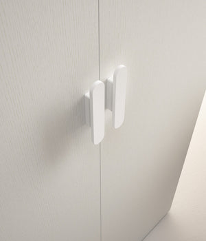 Armadio Camera da Letto Nigella, Guardaroba 2 Ante Appendiabiti Made in Italy, 52.00x180.00h cm Bianco