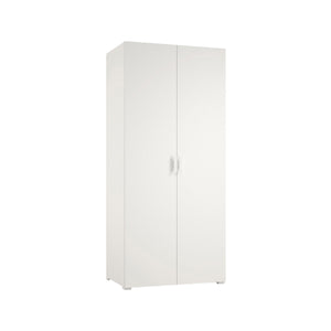 Armadio Camera da Letto Nigella, Guardaroba 2 Ante Appendiabiti Made in Italy, 52.00x180.00h cm Bianco