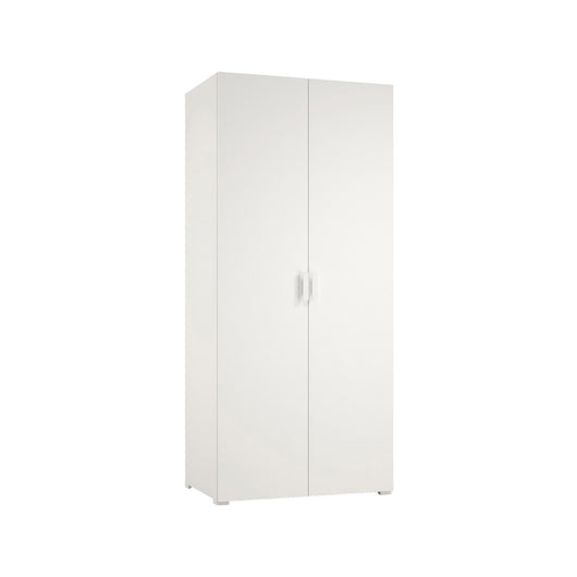 Armadio Camera da Letto Nigella, Guardaroba 2 Ante Appendiabiti Made in Italy, 52.00x180.00h cm Bianco