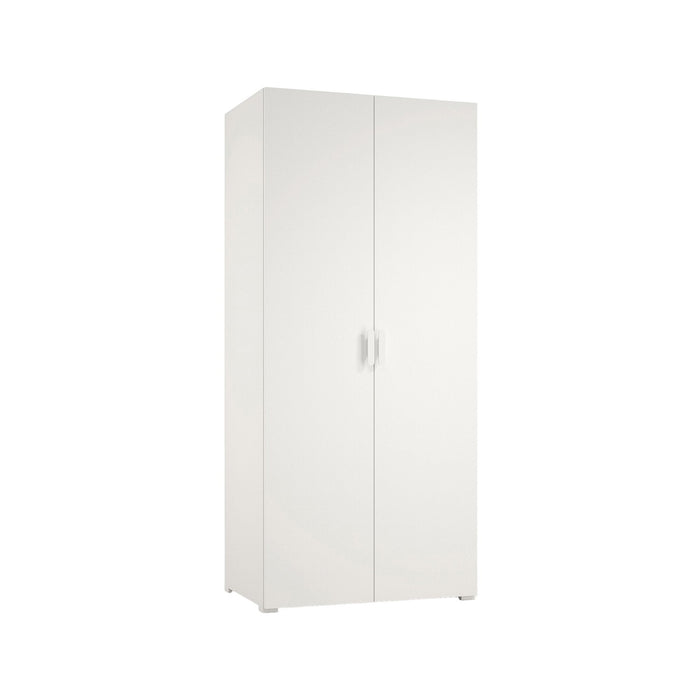 Armadio Camera da Letto Nigella, Guardaroba 2 Ante Appendiabiti Made in Italy, 52.00x180.00h cm Bianco