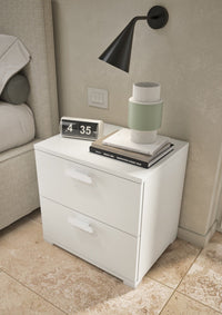 Scabiosa, Comodino un Ripiano Made in Italy, 40.00x50.00x45.00h cm Bianco