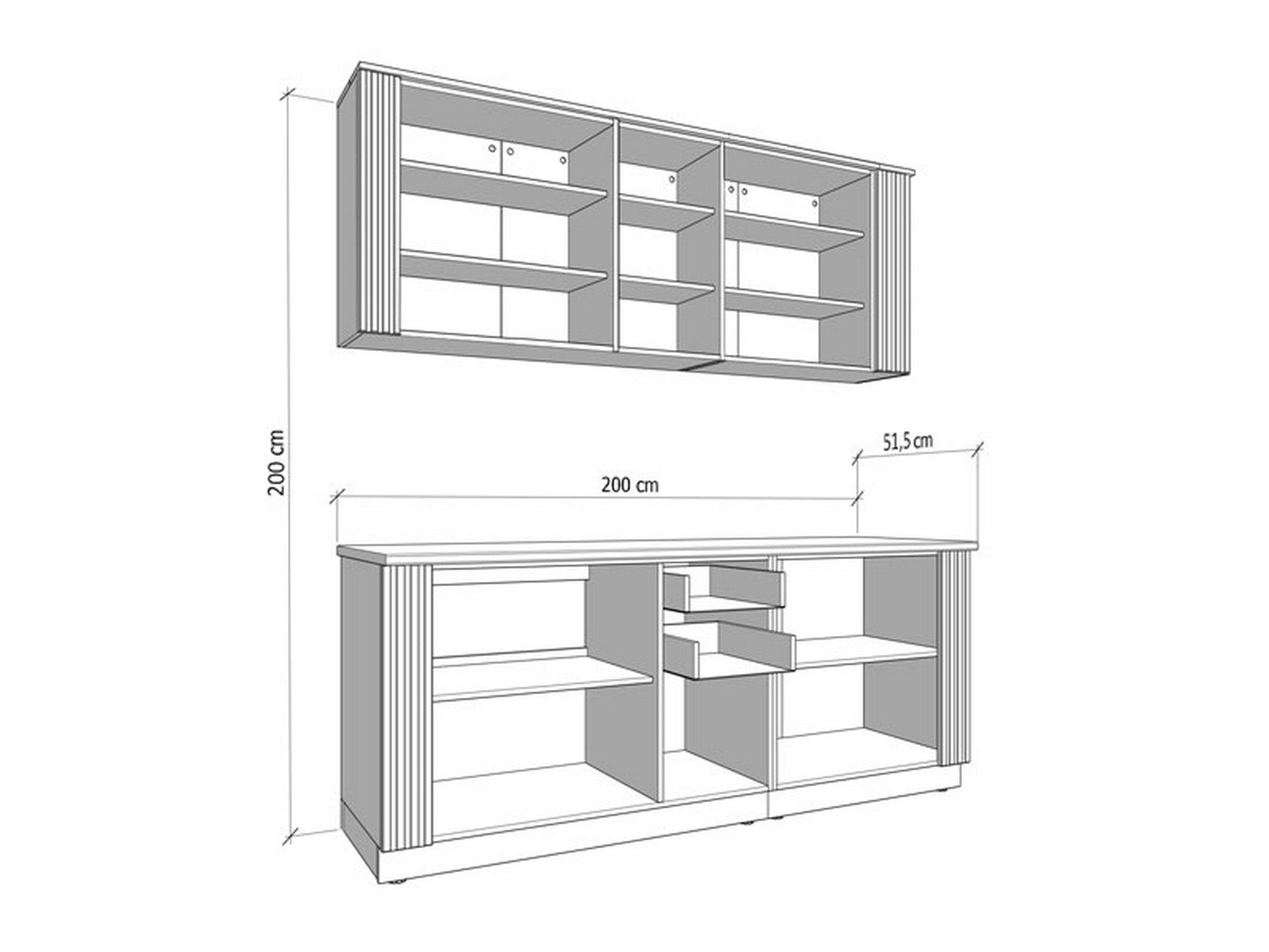 Cucinino Ghemme, Cucina 2 Cassetti, Beige
