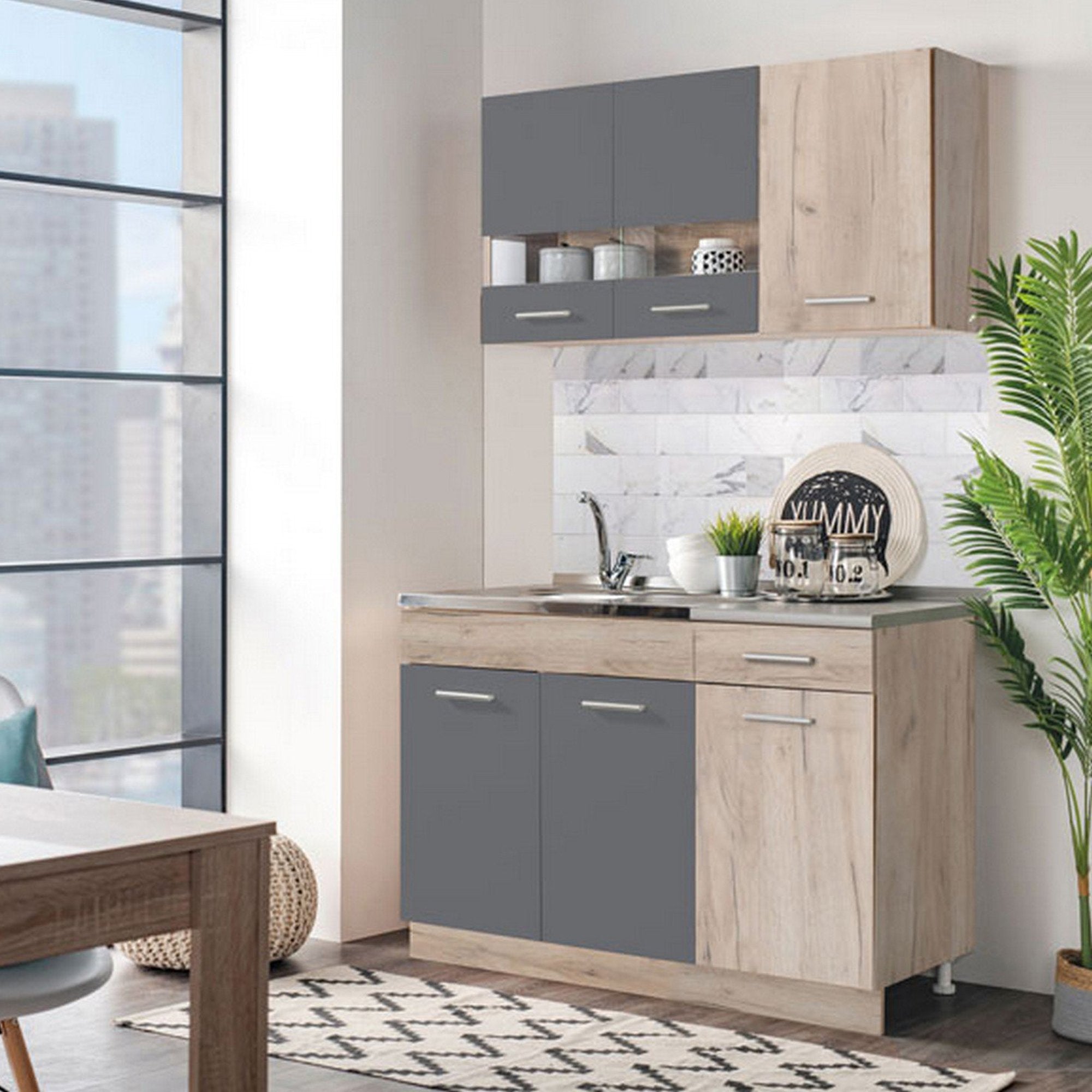 Cucinino Lanzo, Cucina un Cassetto, Nero Antracite