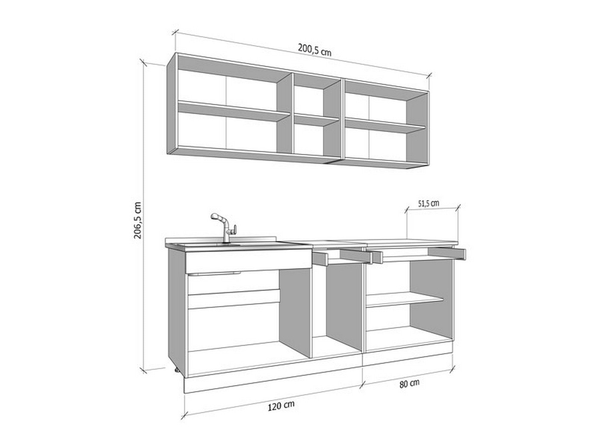 Cucinino Bornago, Cucina 2 Cassetti, Nero Antracite