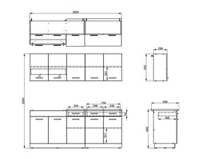Cucinino Bornago, Cucina 2 Cassetti, Nero Antracite