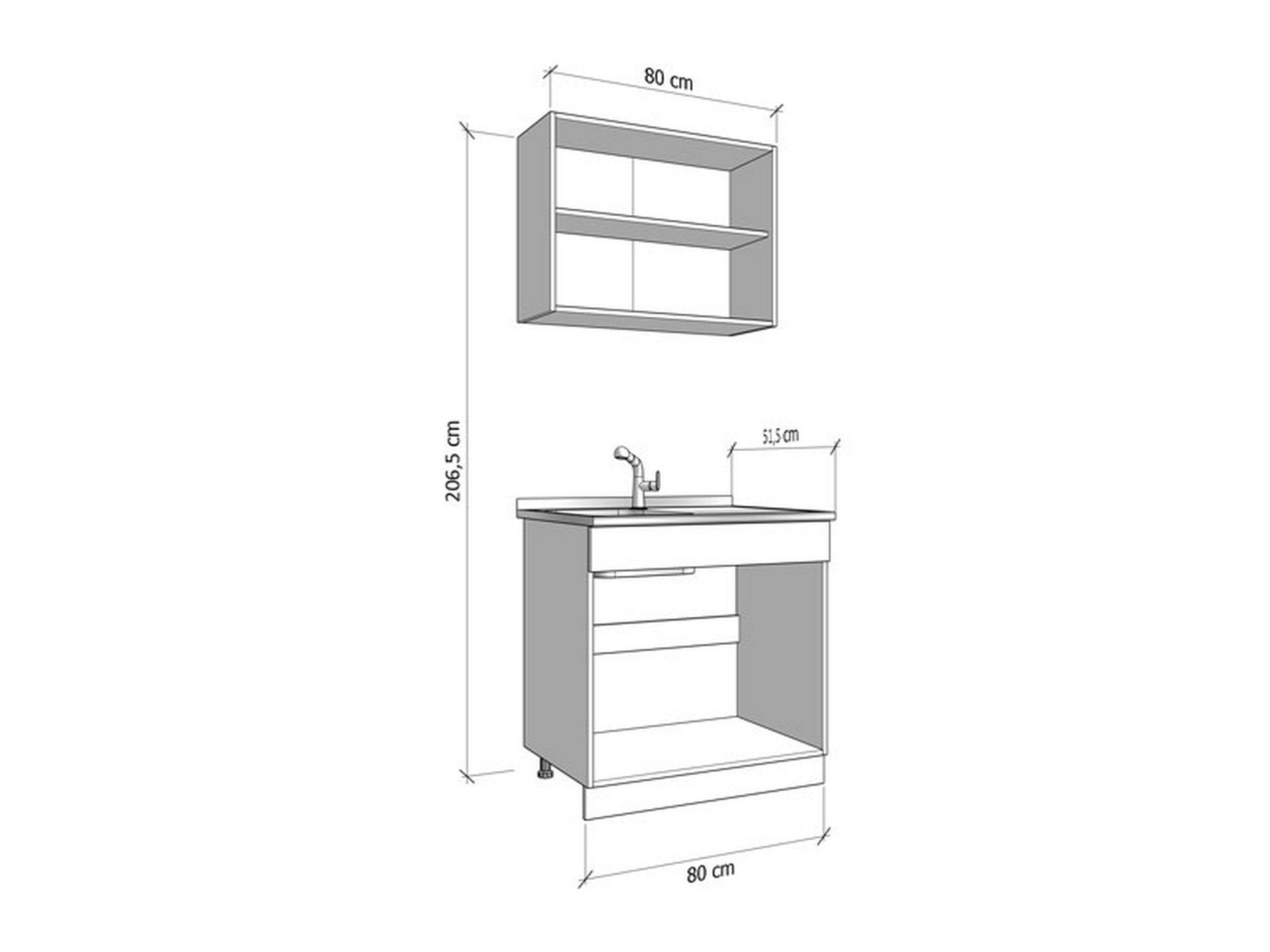 Cucinino Taurano, Cucina 2 Ripiani, Bianco