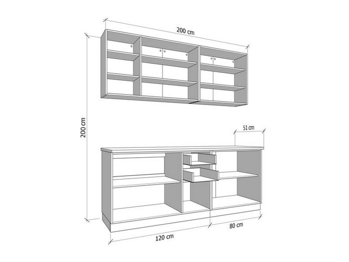 Cucinino Monale, Cucina 2 Cassetti, Bianco