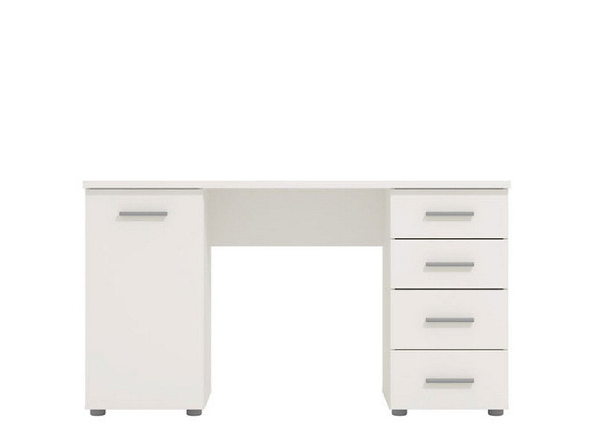 Flaminio, Scrivania 2 Ripiani, 135x50x75.5h cm Bianco