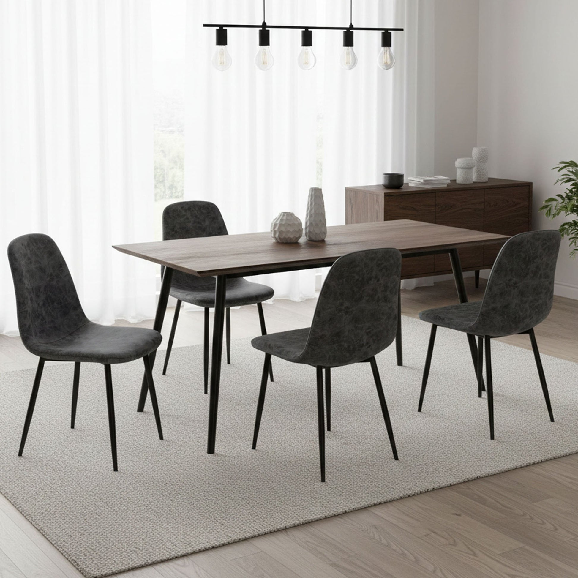 Ispani, set di Sedie 4 Sedie, Grigio Scuro