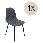 Ispani, set di Sedie 4 Sedie, Grigio Scuro