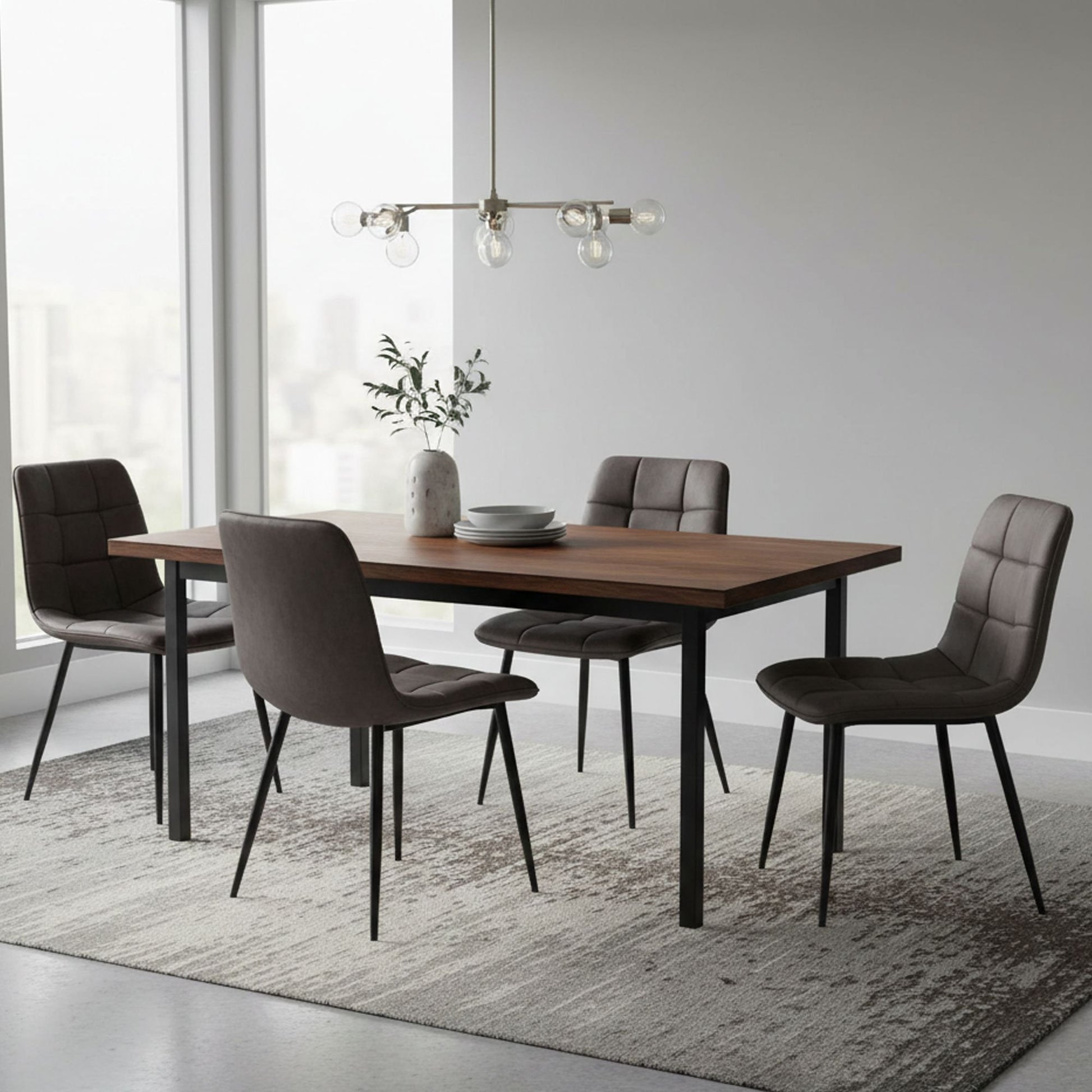 Osasco, set di Sedie 4 Sedie, Grigio Scuro