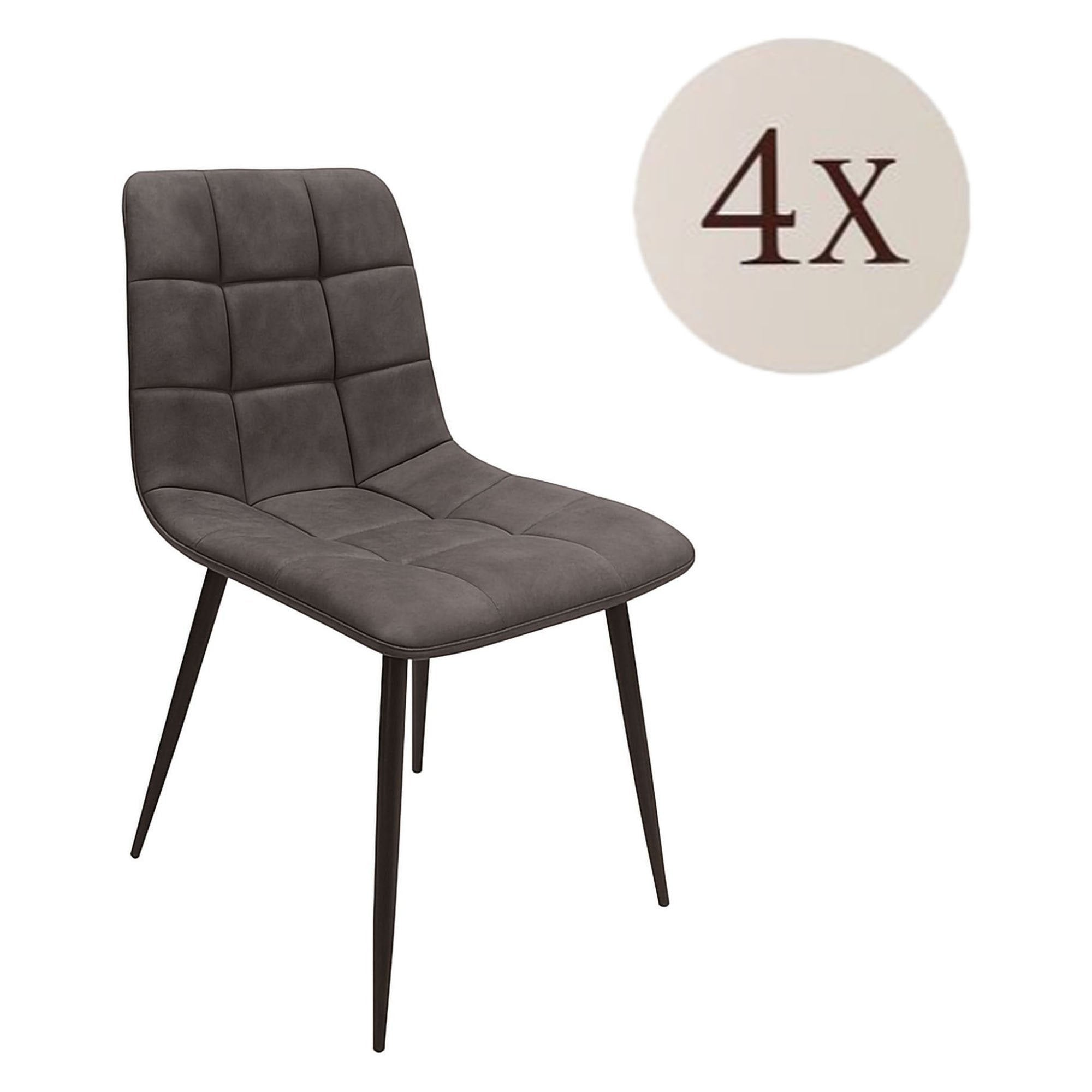 Osasco, set di Sedie 4 Sedie, Grigio Scuro
