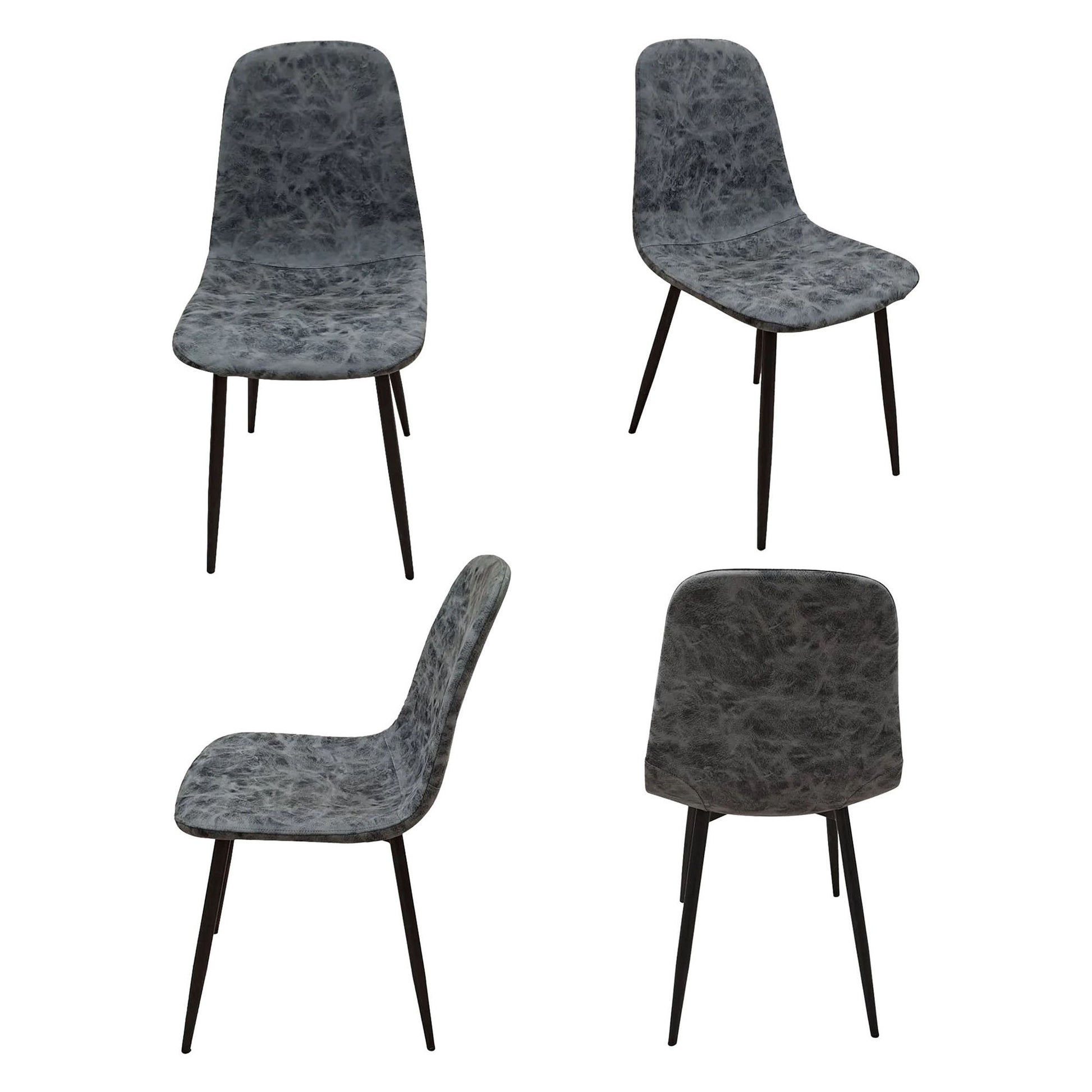 Ispani, set di Sedie 8 Sedie, Grigio Scuro