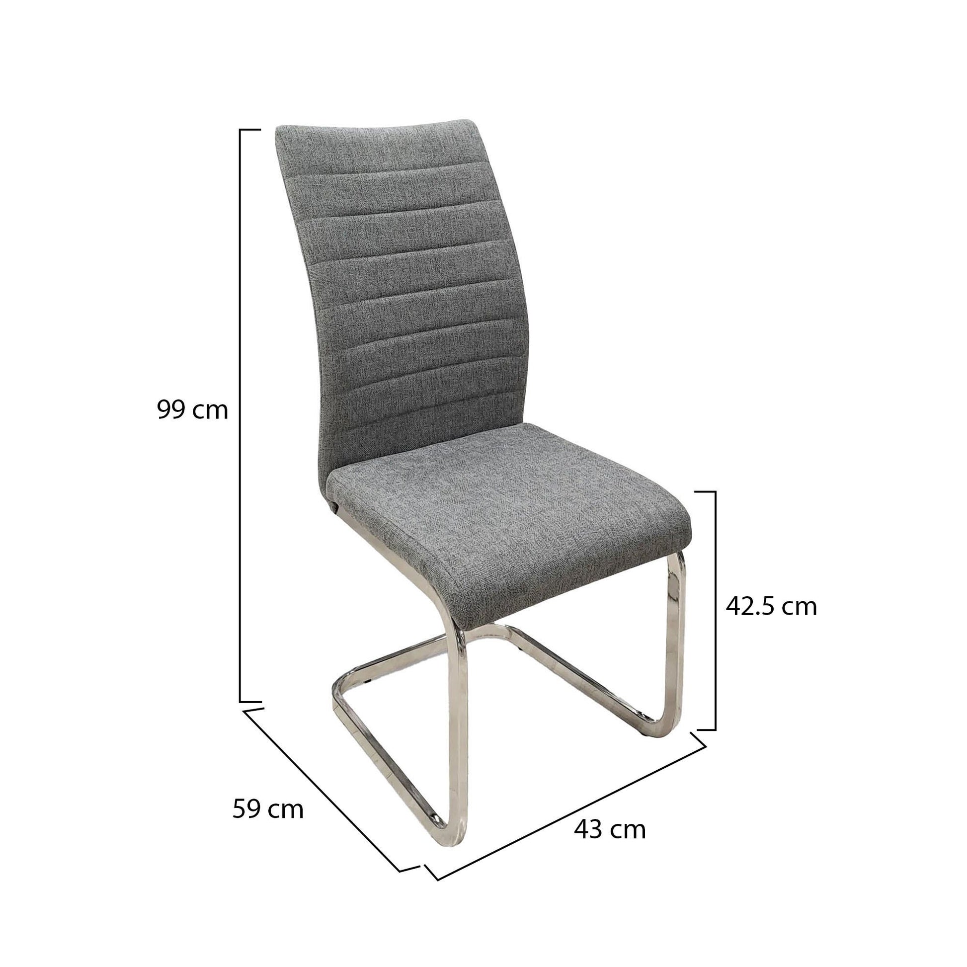 Quintano, set di Sedie 8 Sedie, Grigio