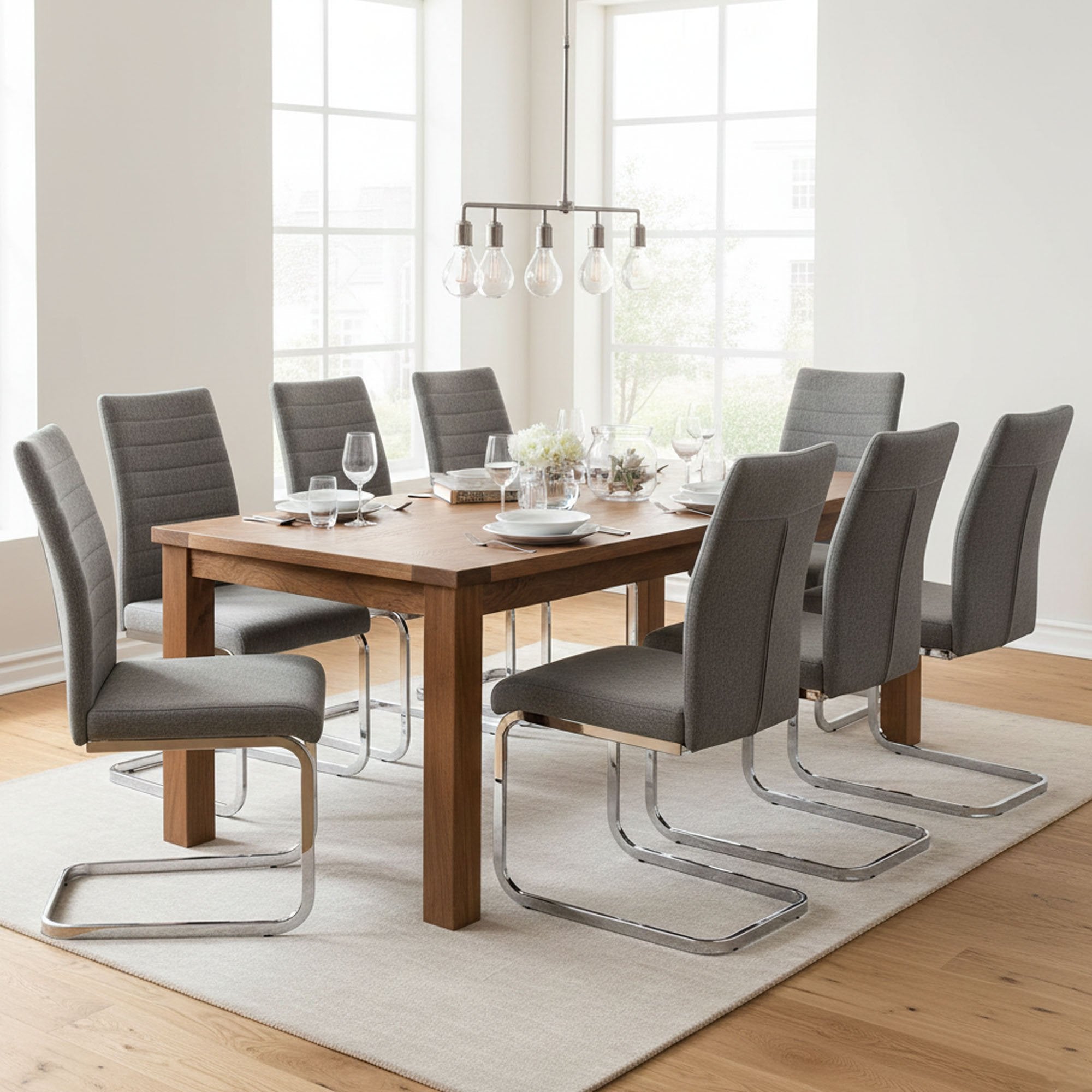 Quintano, set di Sedie 8 Sedie, Grigio