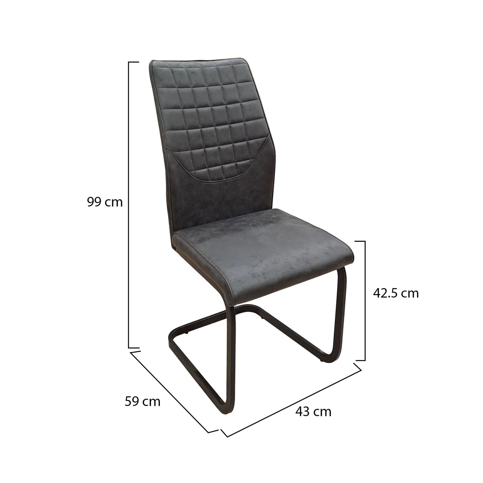 Quintano, set di Sedie 8 Sedie, Grigio Scuro