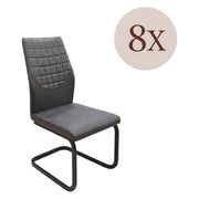 Quintano, set di Sedie 8 Sedie, Grigio Scuro
