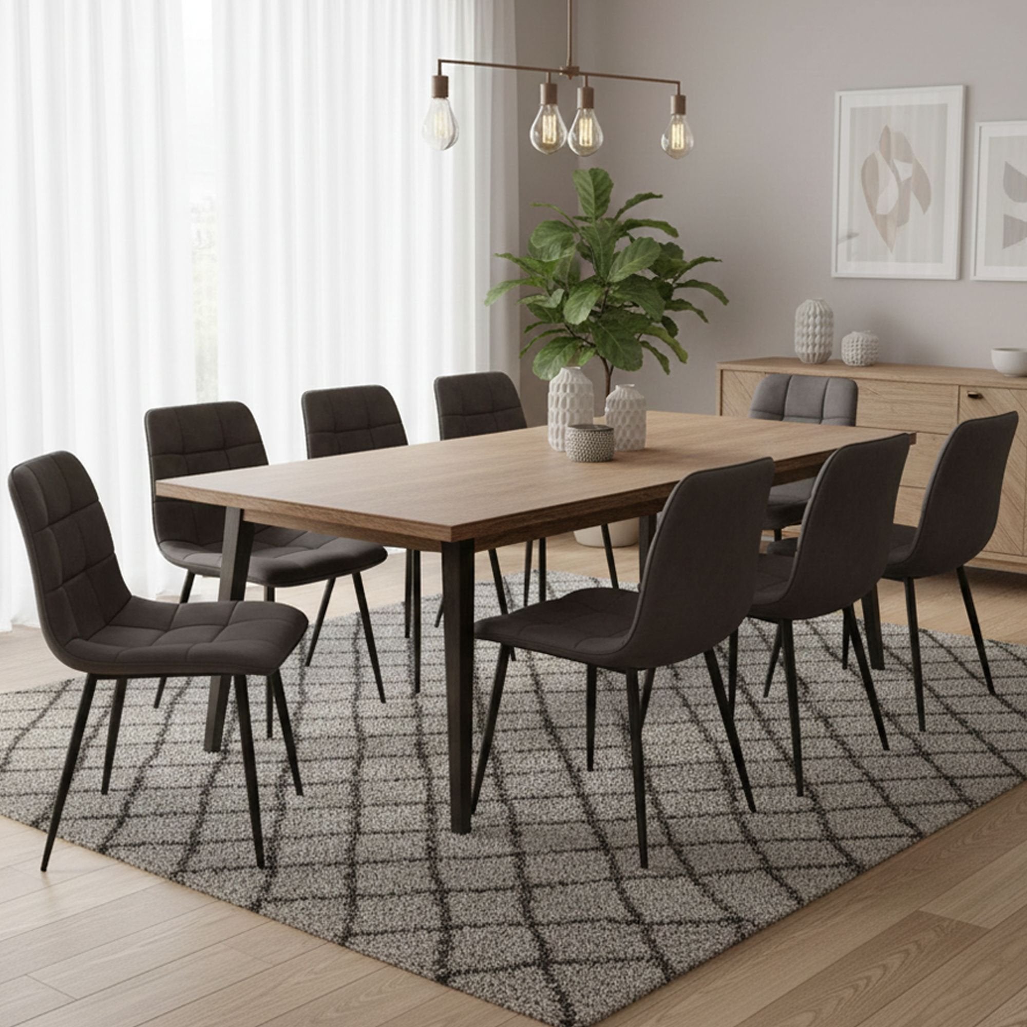 Osasco, set di Sedie 8 Sedie, Grigio Scuro