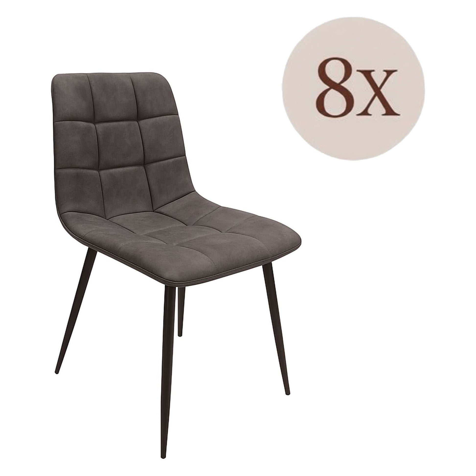 Osasco, set di Sedie 8 Sedie, Grigio Scuro