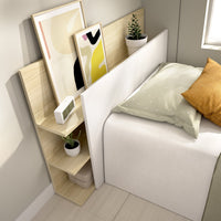 Minden, Testiera Letto Vani Libreria, 19x105 cm Bianco