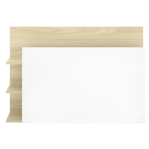 Minden, Testiera Letto Vani Libreria, 19x105 cm Bianco