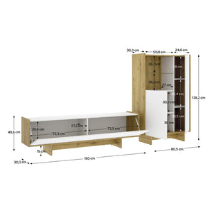 Walla, set Mobili da Soggiorno Cassetti, Bianco
