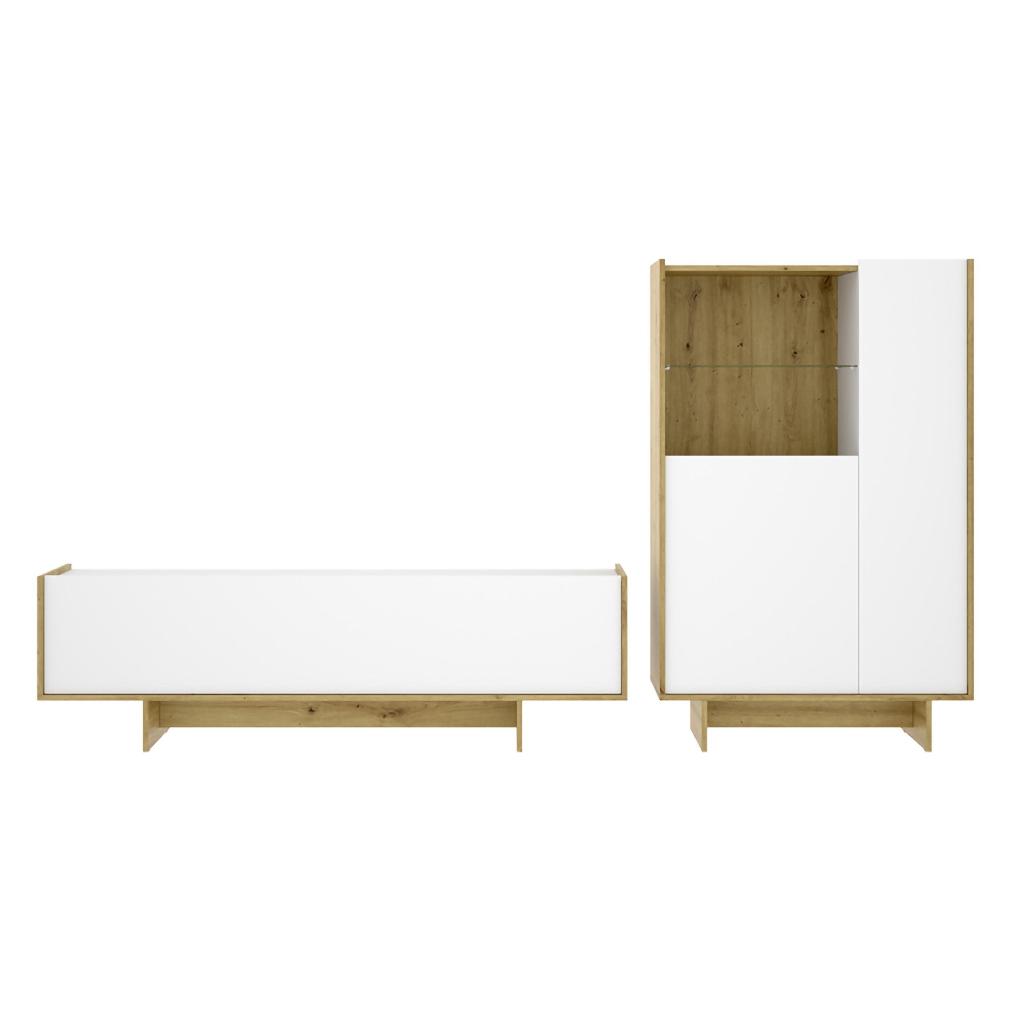 Walla, set Mobili da Soggiorno Cassetti, Bianco