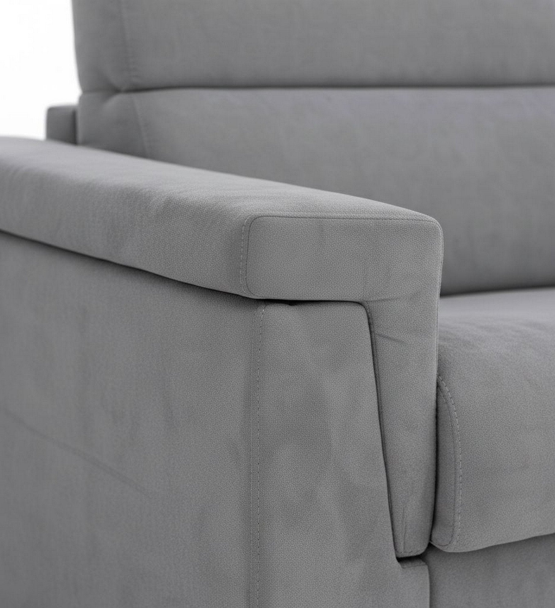 Lapio, Divano Fisso 2 Posti Sfoderabile Made in Italy, 185x95x100h cm Grigio