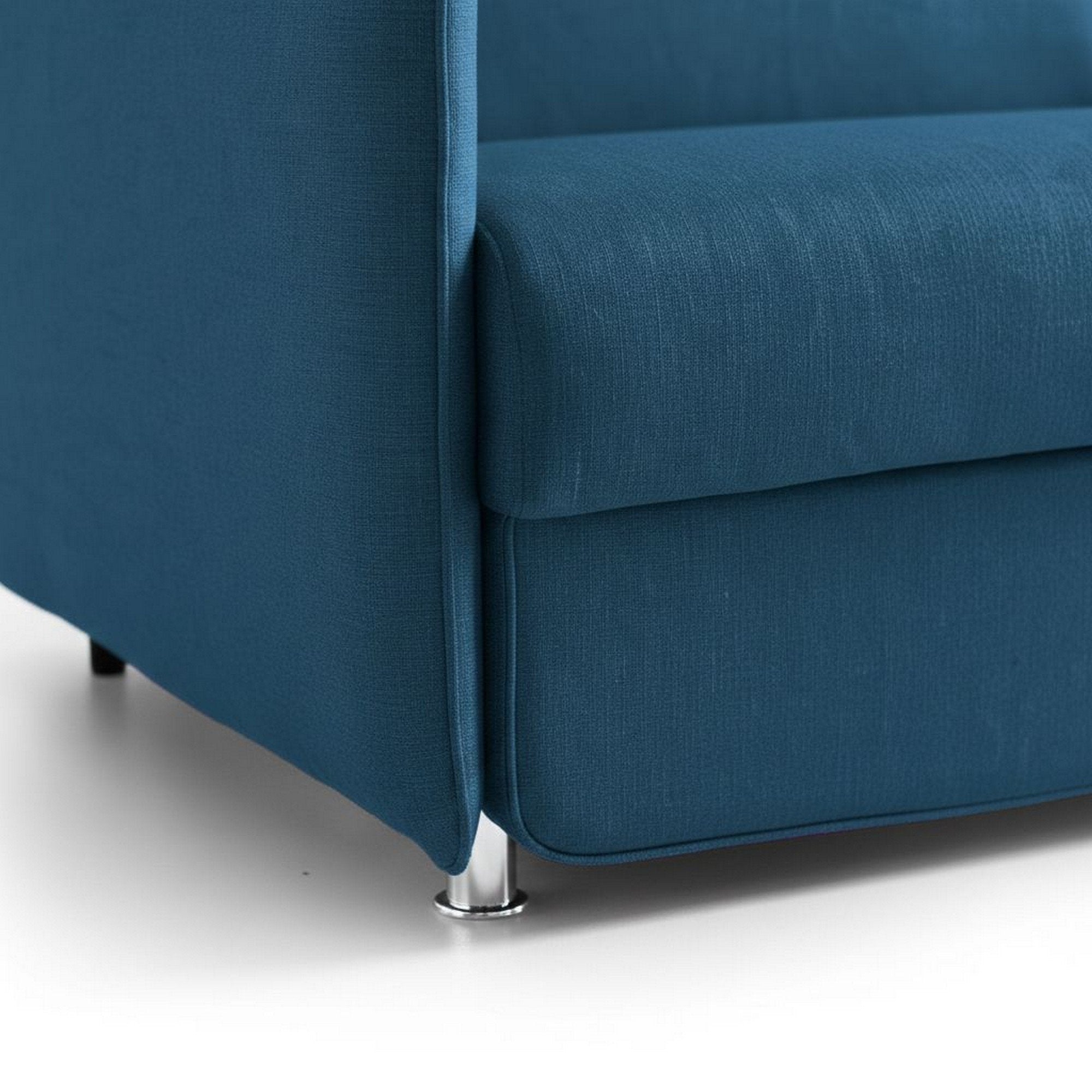 Monleale, Divano Fisso 2 Posti Sfoderabile Made in Italy, 160x95x90h cm blu