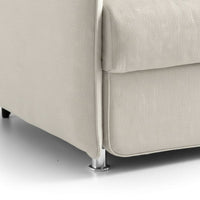 Monleale, Divano Fisso 2 Posti Sfoderabile Made in Italy, 160x95x90h cm Beige