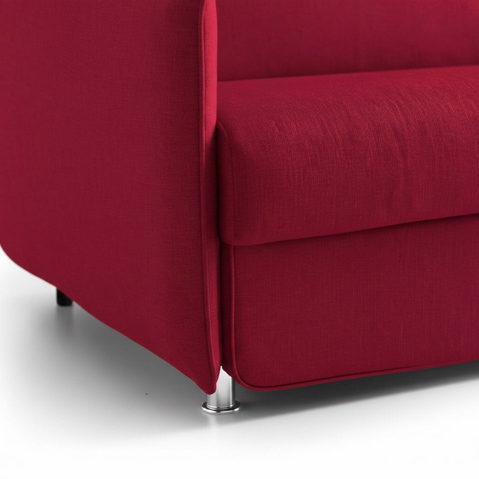 Monleale, Divano Fisso 2 Posti Sfoderabile Made in Italy, 160x95x90h cm Rosso