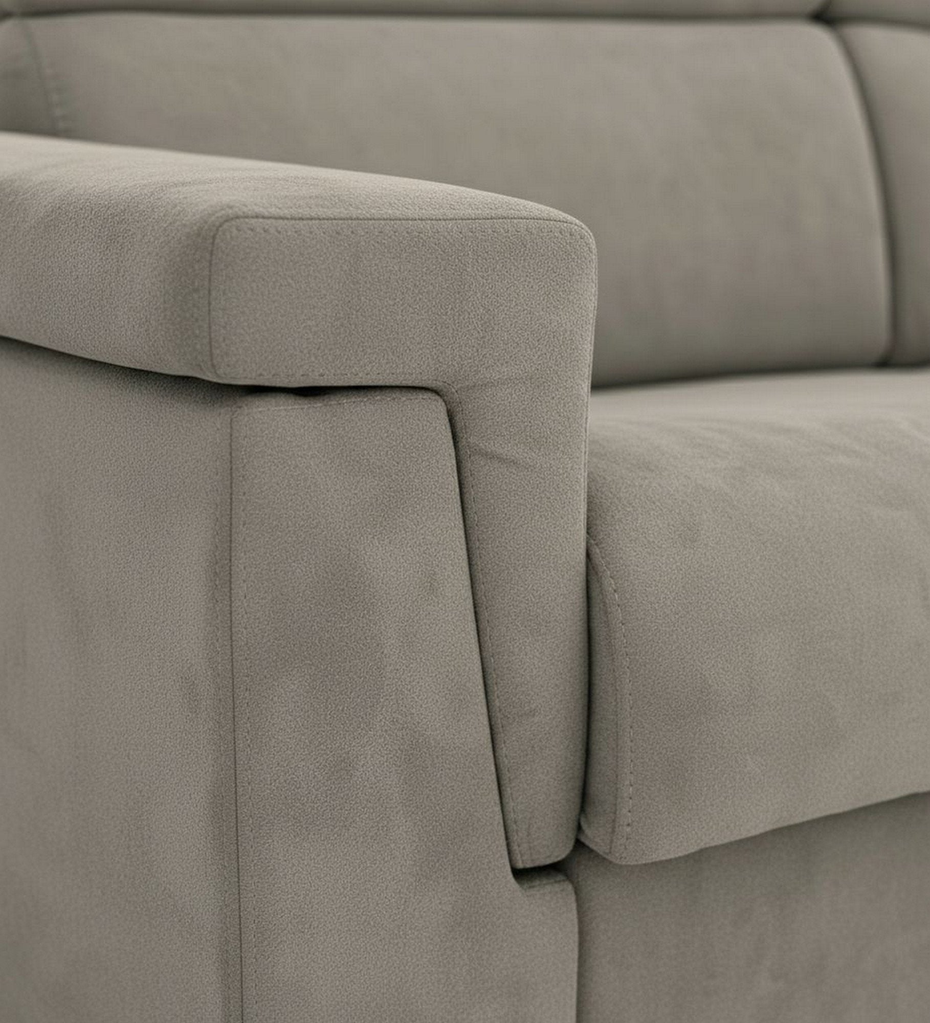 Flaibano, Divano Fisso 2 Posti Sfoderabile Made in Italy, 205x95x100h cm Grigio Tortora