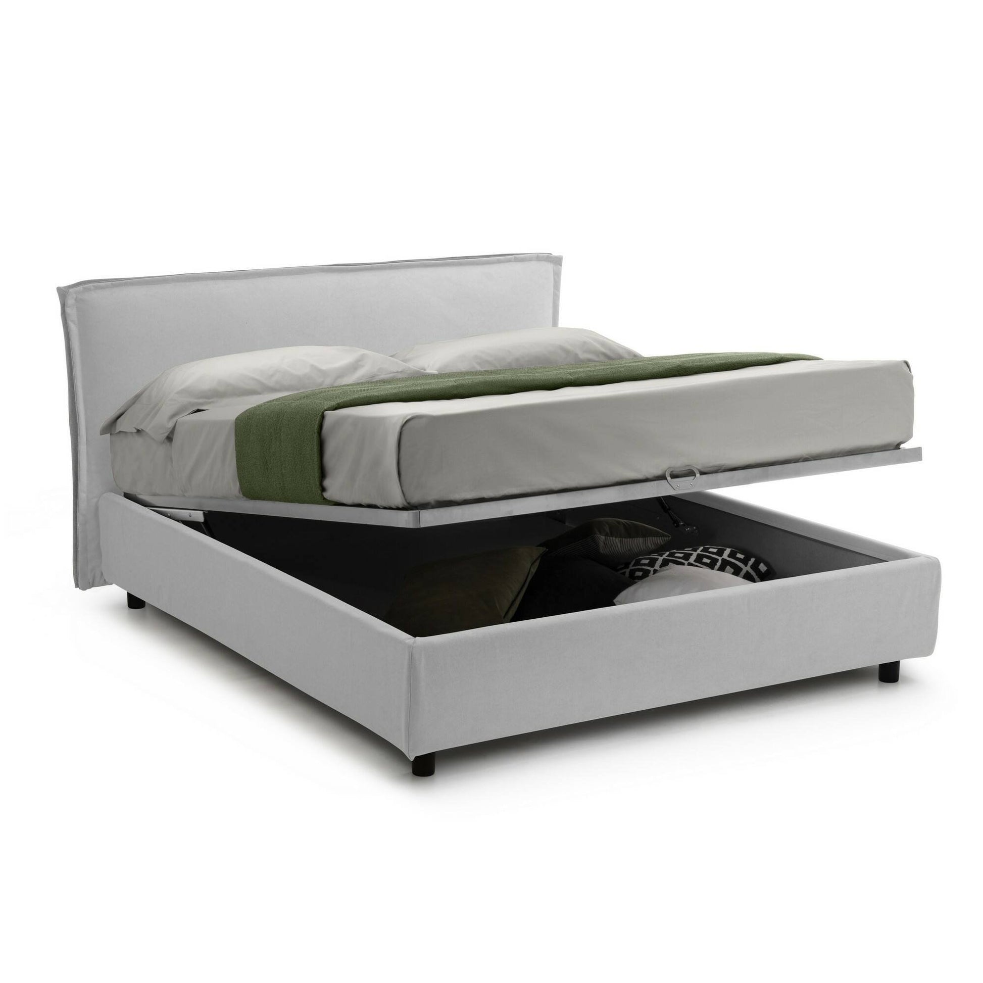 Letto Matrimoniale Brolo, Letto Matrimoniale Sfoderabile Made in Italy, Bianco