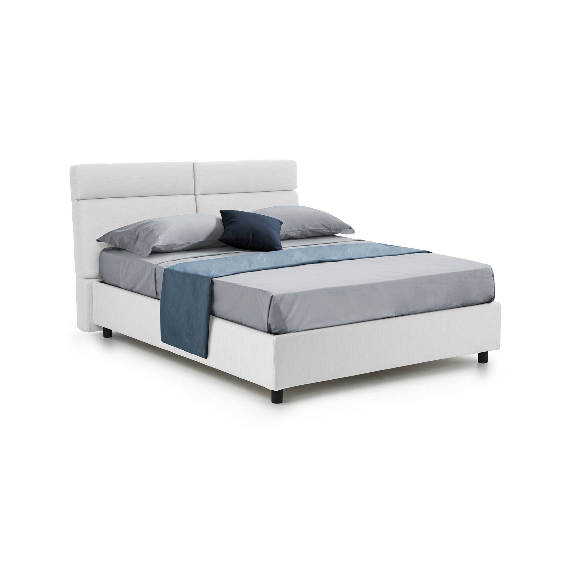 Letto Matrimoniale Alcatron, Letto Matrimoniale Sfoderabile Made in Italy, Bianco