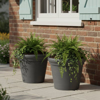 Lou, Oggettistica set 2 Vasi Made in Italy, Nero Antracite