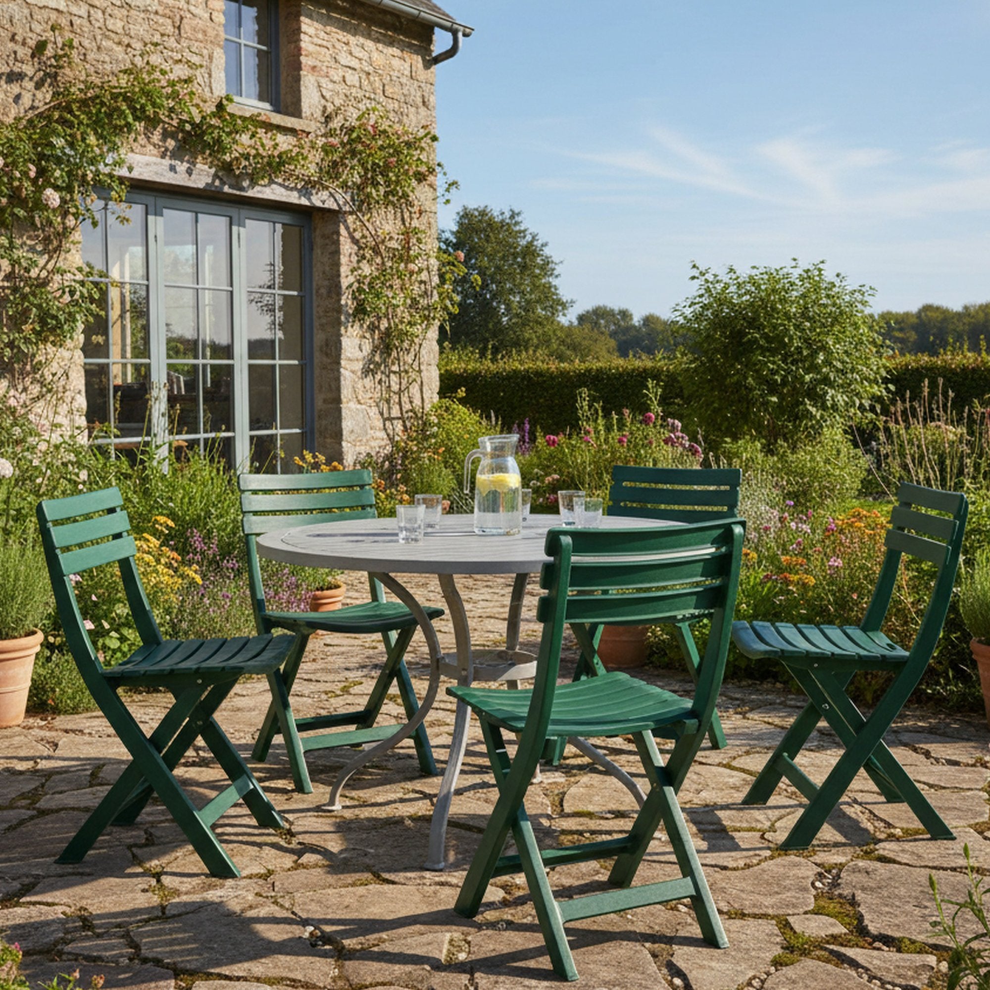 Jennie, Sedia da Esterno 4 Sedie Made in Italy, Verde