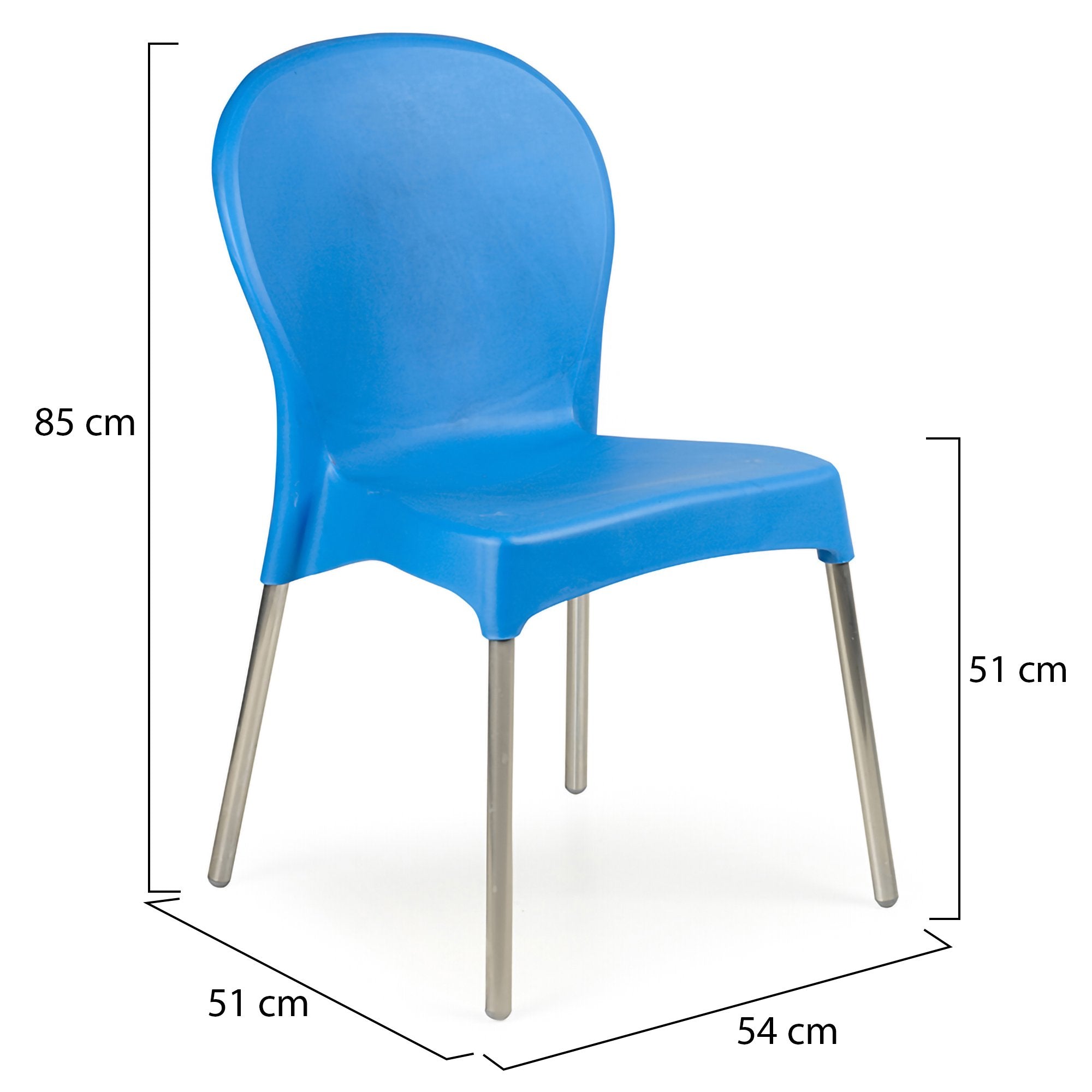 Eclectic, Sedia da Esterno 4 Sedie Made in Italy, Azzurro