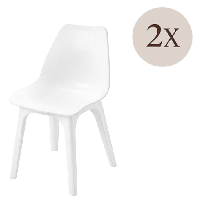 Montivilla, Sedia da Esterno 2 Sedie Made in Italy, Bianco