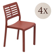 Canoe, Sedia da Esterno 4 Sedie Made in Italy, Marrone Terracotta